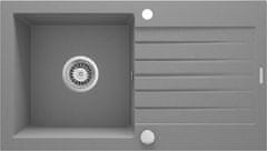 Deante Granitový dřez s okapem Zorba 760.0E Barva: černá, písková, bílá a šedá - Sand
