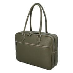 Delami Luxusní kožená business taška Taylor, zelená