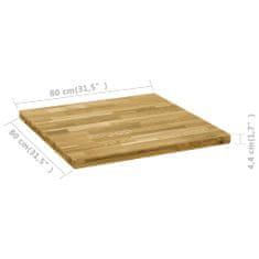 shumee Stolní deska z dubového masivu čtvercová 44 mm 80 x 80 cm