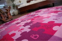 Dywany Lusczów Dětský koberec PUZZLE fialový, velikost 150x150