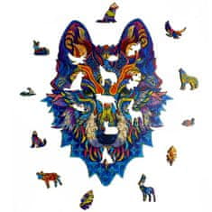 Dřevěné puzzle – Snow Wolf - Vlk , M