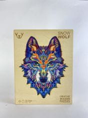 Dřevěné puzzle – Snow Wolf - Vlk , M
