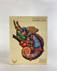 Dřevěné puzzle – Adventurous Chameleon, M