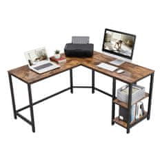 Houseland Rohový psací stůl SARAH hnědý/černý