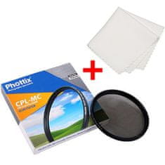 Phottix CPL-MC Multi-Coated polarizační cirkulární filtr 72 mm (German glass) + utěrka z mikrovlákna