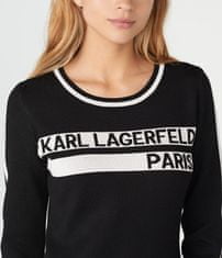 Karl Lagerfeld Dámské svetrové šaty LOGO KNIT černé XL