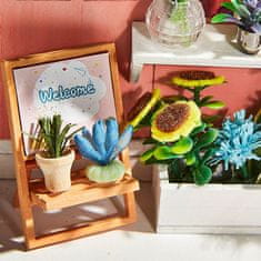 HABARRI Miniatura domečku DIY LED, kreativní sada, Květinářství