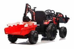 Beneo Elektrický traktor TOP-WORKER 12V se lžícemi a přívěsem, Jednomístné, měkké PU sedadlo, 12V/10Ah