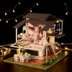 HABARRI Miniatura domečku DIY LED, Ddům umělce, dřevěné