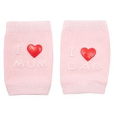 NEW BABY Dětské nákoleníky s ABS I Love Mum and Dad růžové