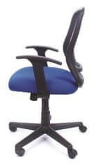 MAYAH Kancelářská židle "Fun", s područkami, modré čalounění, síťované opěradlo, černý podstavec, 11426 BLUE