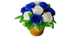 Mýdlová kytice s růžemi - Modro-bílá