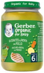Gerber Organic dětský příkrm hrášek s bramborami a kuřecím masem 6x190 g