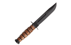 KA-BAR® KB-1250 Short USMC taktický nůž na přežití 13,3cm, černá, kůže, kožené pouzdro