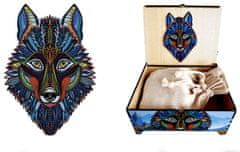 Falixen Dřevěné puzzle Noční vlk XL 165 dílků v dárkové krabičce