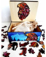 Falixen Dřevěné puzzle Orel XL 195 dílků v dárkové krabičce
