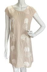 Highlight krátké béžové plátěné šaty s potiskem Velikost: M