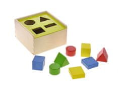 2-Play Big Tree vkládačka dřevěná 18x18x10 cm různé tvary v krabičce