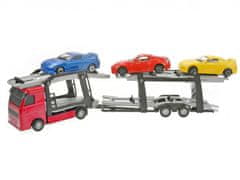 2-Play Traffic přepravník aut kov 26 cm 1:60 + 3 auta v krabičce