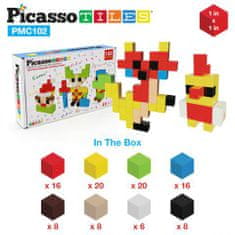 PicassoTiles Pixelové magnetické puzzle kostky, 102 dílků