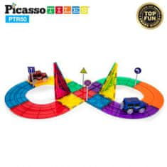 PicassoTiles Autodráha 50ks stavebních bloků pro závodní dráhu