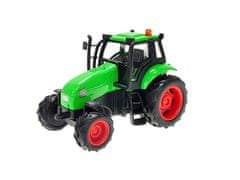 Kids Globe Farming traktor kov 11 cm na setrvačník na baterie se světlem a zvukem v krabičce