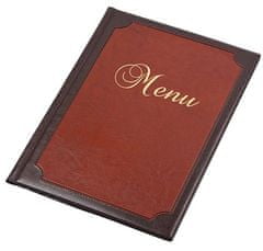 PANTA PLAST Desky na jídelní lístek "Framed", hnědá-červená, koženka, A4