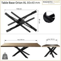 Magnetic Mobel Kovová Noha Orion 150x81 cm | 8x4 cm - Černá