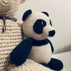 Luna-Leena Kids udržitelný medvěd panda z organické bavlny - měkká hračka - černá a smetanová 
