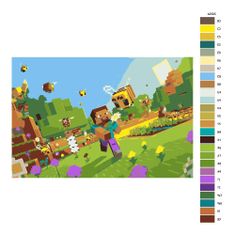 Malujsi Malování podle čísel - Minecraft - 60x40 cm, plátno vypnuté na rám