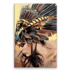 Malujsi Malování podle čísel - Indiánská žena v zamyšlení - 40x60 cm, bez dřevěného rámu