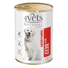 4VETS NATURAL SIMPLE RECIPE s hovězím masem 400g konzerva pro psy