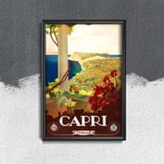 Vintage Posteria Dekorativní plakát Capri itálie A4 - 21x29,7 cm