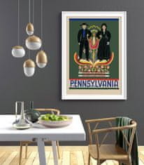 Vintage Posteria Dekorativní plakát Pennsylvanium A4 - 21x29,7 cm
