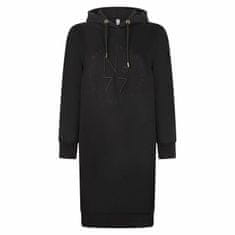 ZOSO černé teplákové šaty s kapucí a výšivkou Velikost: M