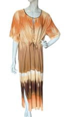 erfo hnědě hedvábné batikované dlouhé šaty Velikost: 38