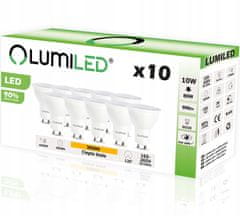 LUMILED 10x LED žárovka GU10 10W = 80W 900lm 3000K Teplá bílá 120°