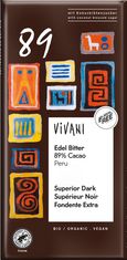 VIVANI Bio hořká čokoláda 89% Peru s kokosovým cukrem 80 g
