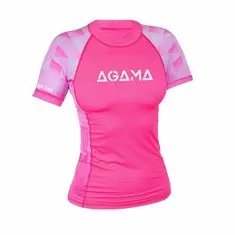 AGAMA Dámské lycrové triko PINK LADY, krátký rukáv růžová XL - 44
