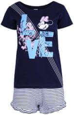 sarcia.eu Dámské tmavě modro bílé pyžamo s potiskem trička a pruhované kraťasy Minnie Disney, S