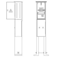 Rozváděč elektroměrový PER 1/3f/63 pilíř (Modul)