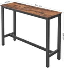 Artenat Barový stůl Lenor, 120 cm, hnědá
