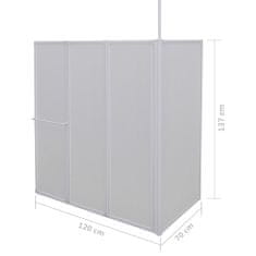 shumee Vanová zástěna ve tvaru L 70 x 120 x 140 cm 4 skládací panely