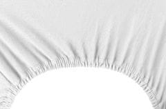 DecoKing Bavlněné jersey prostěradlo s gumou Nephrite bílé, velikost 160-180x200+30