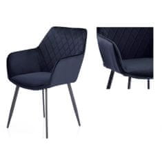 HOMEDE Designová židle Vialli tmavě modrá, velikost 60x42x84