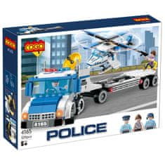 Cogo stavebnice Policie - mobilní heliport kompatibilní 329 dílů