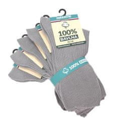 100% BAVLNA jednobarevné unisex 100% bavlněné zdravotní ponožky 91011 5-pack, světle šedá, 35-38
