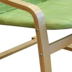 KUPŽIDLE Relaxační pohupovací křeslo z ohýbaného dřeva ANAFI — masiv buk, zelená