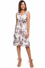 Stylove Denní šaty S225 - Style 2XL bílá s květinovým vzorem