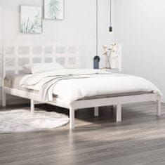 Petromila Rám postele bílý masivní dřevo 140 x 200 cm